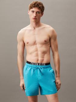 Calvin Klein Jeans Intense Power Double Waistband Swim Shorts, Bash Blue, Bash Blue
