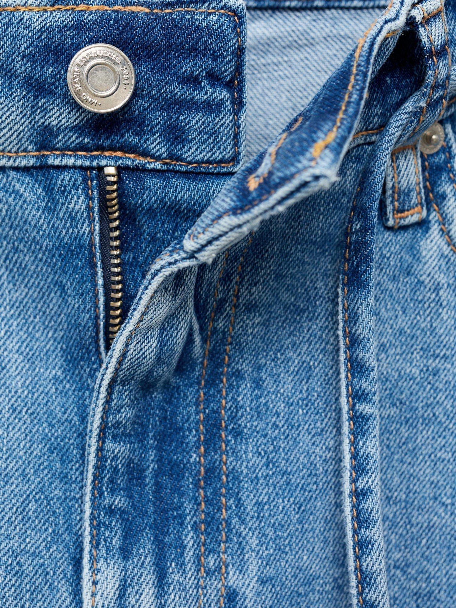 Product image 7 of 7, which shows Mango Olivia Low Rise Wide Leg Jeans, Mid Blue, 12