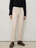 Mango Sienna Flared Cropped Jeans, Light Beige