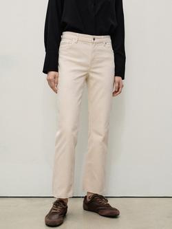 Mango Sienna Flared Cropped Jeans, Light Beige, Light Beige
