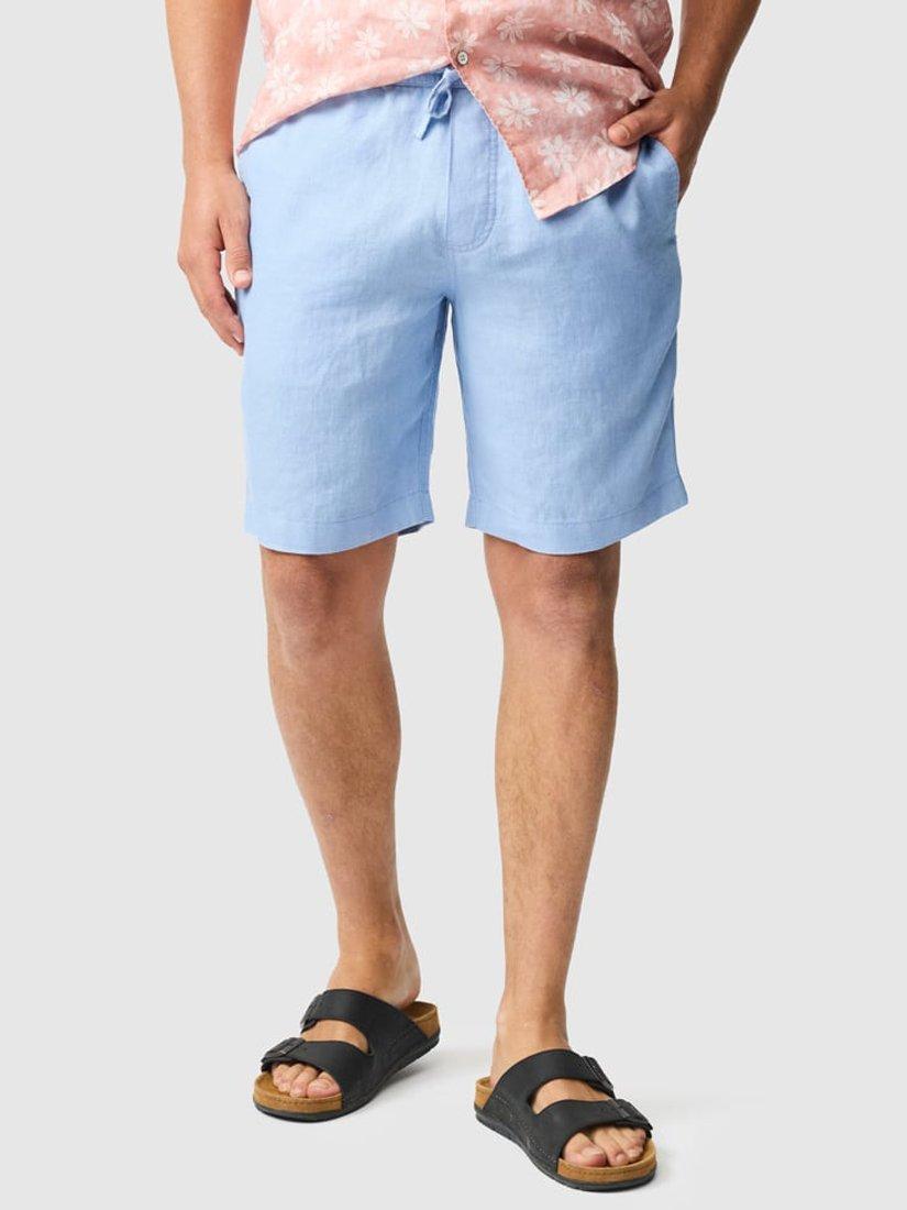 Product image 1 of 7, which shows Rodd & Gunn Linen 9" Resort Shorts, Chambray, XS