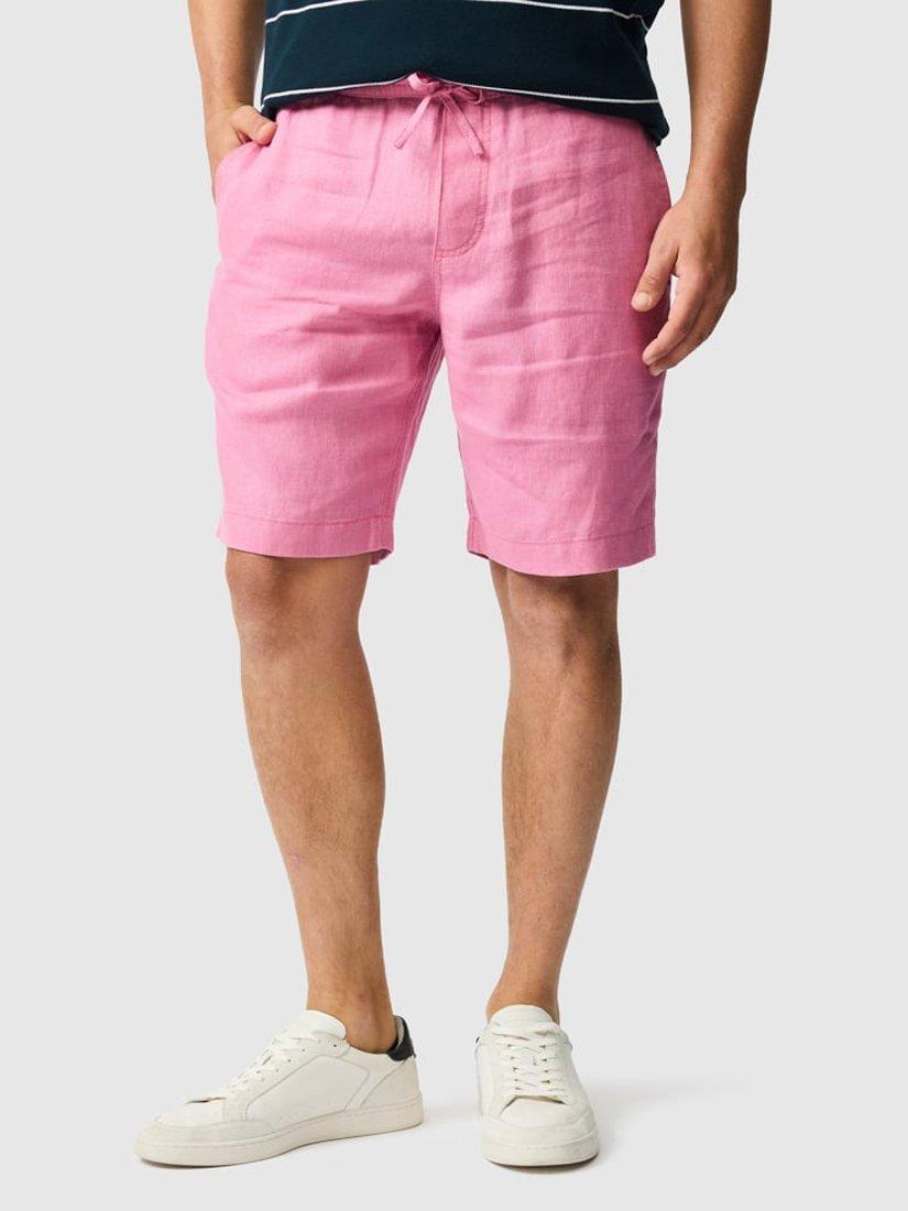 Product image 1 of 7, which shows Rodd & Gunn Linen 9" Resort Shorts, Geranium, XS