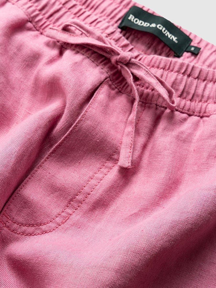 Product image 7 of 7, which shows Rodd & Gunn Linen 9" Resort Shorts, Geranium, XS