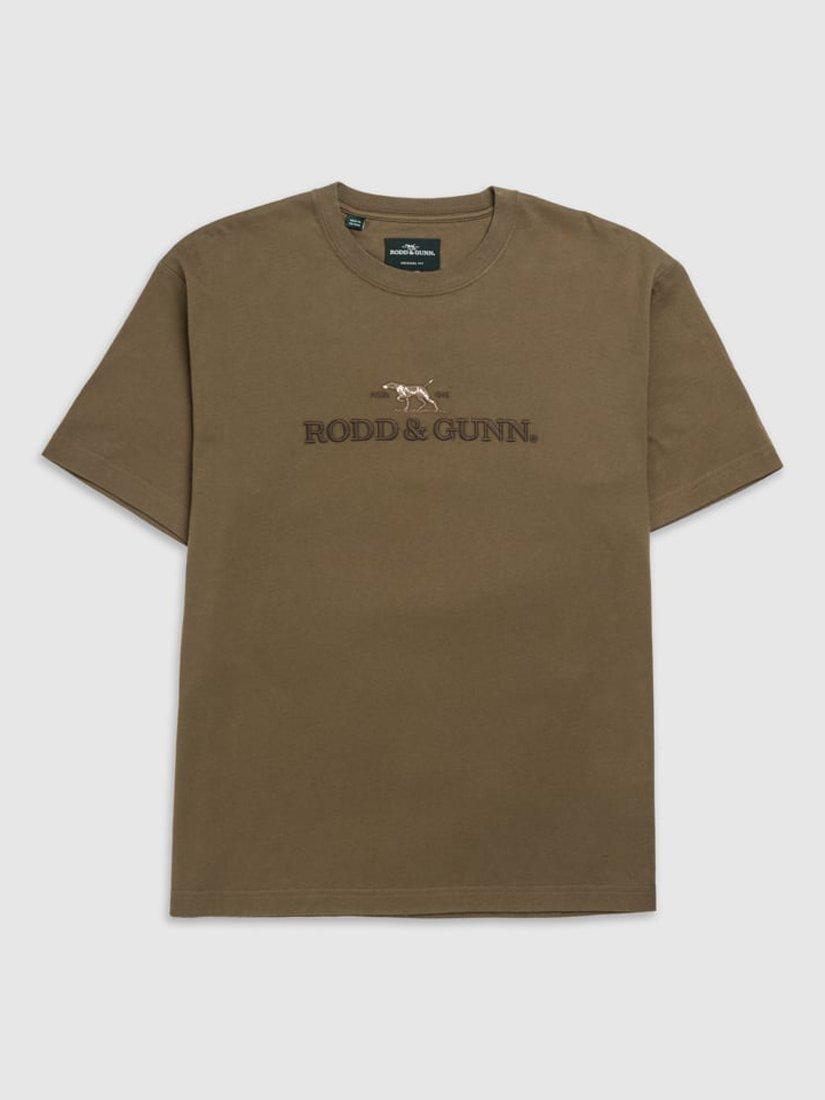 Product image 4 of 5, which shows Rodd & Gunn The Peaks Logo Cotton T-Shirt, Olive, XS