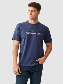 Rodd & Gunn The Peaks Logo Cotton T-Shirt, Vintage Navy