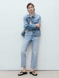Mango Blanca Straight Crop Jeans, Open Blue