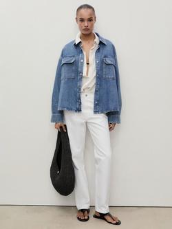 Mango Blanca Straight Fit Jeans, White, White