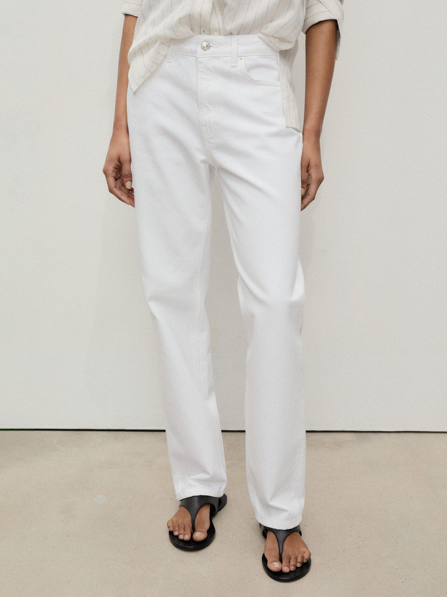 Product image 2 of 7, which shows Mango Blanca Straight Fit Jeans, White, 10