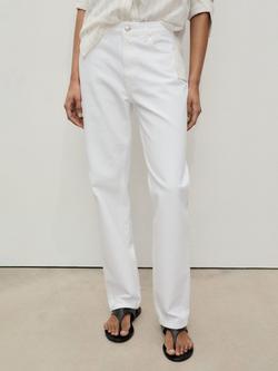 Mango Blanca Straight Fit Jeans, White - view 2, White