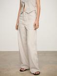 Mango Laurie Stripe Wide Leg Jeans, Light Beige