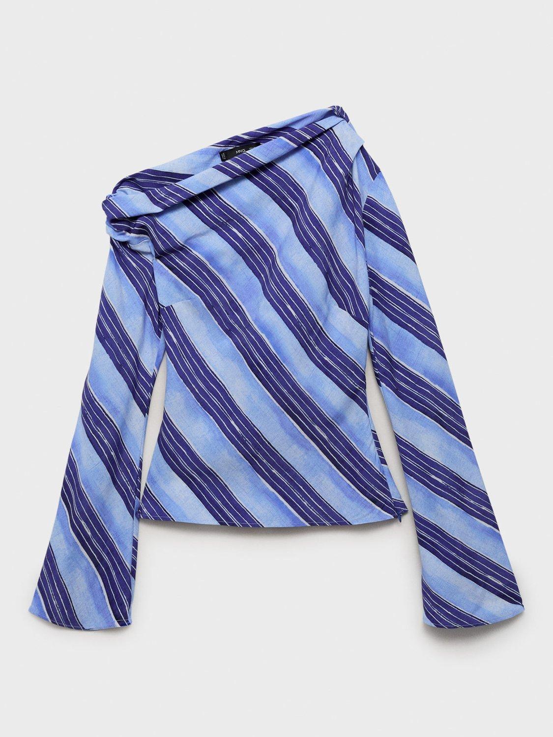 Product image 3 of 8, which shows Mango Celeste Blouse, Pastel Blue, 10