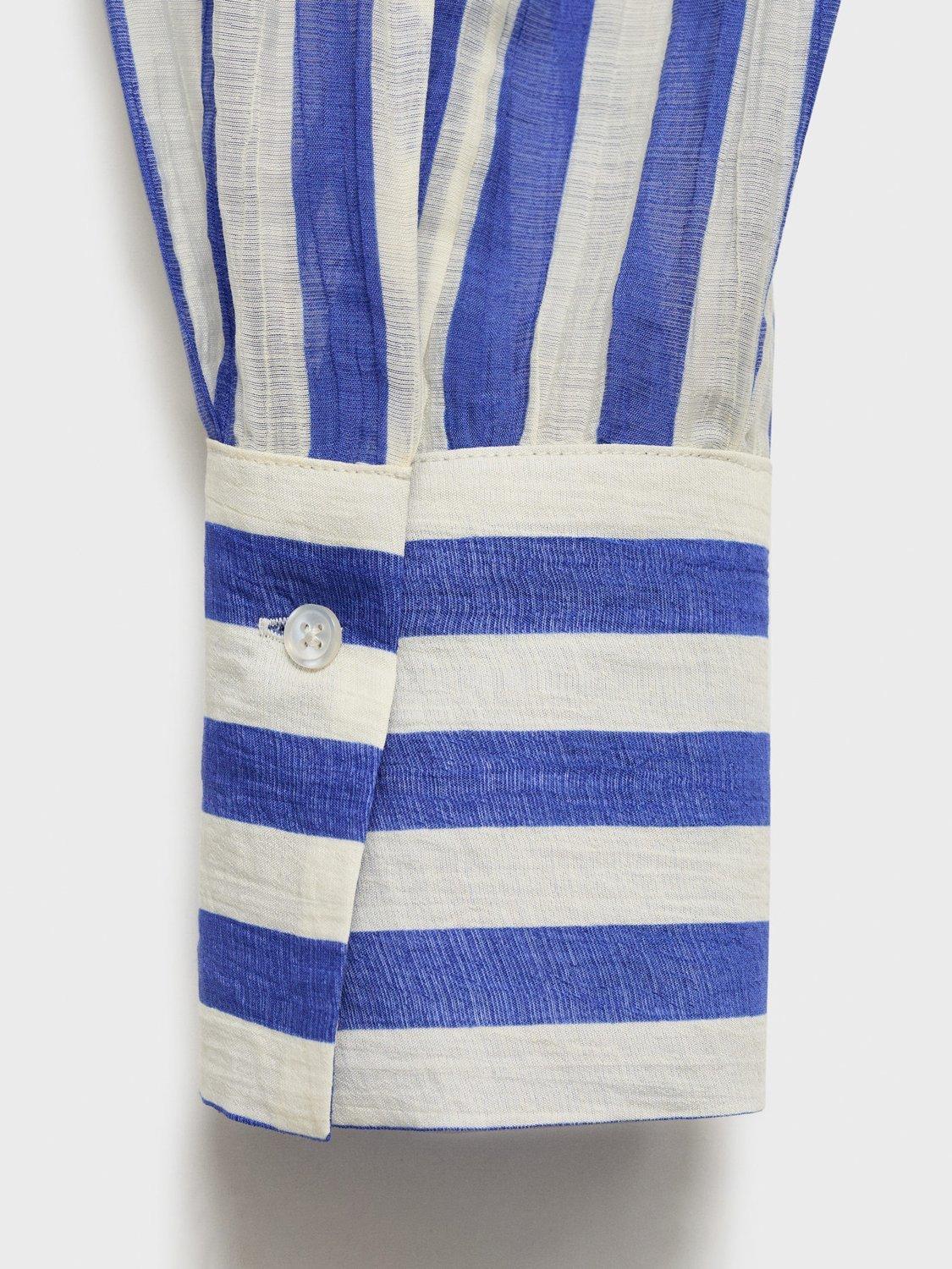 Product image 5 of 7, which shows Mango Clariet Stripe Shirt, Blue/White, 10