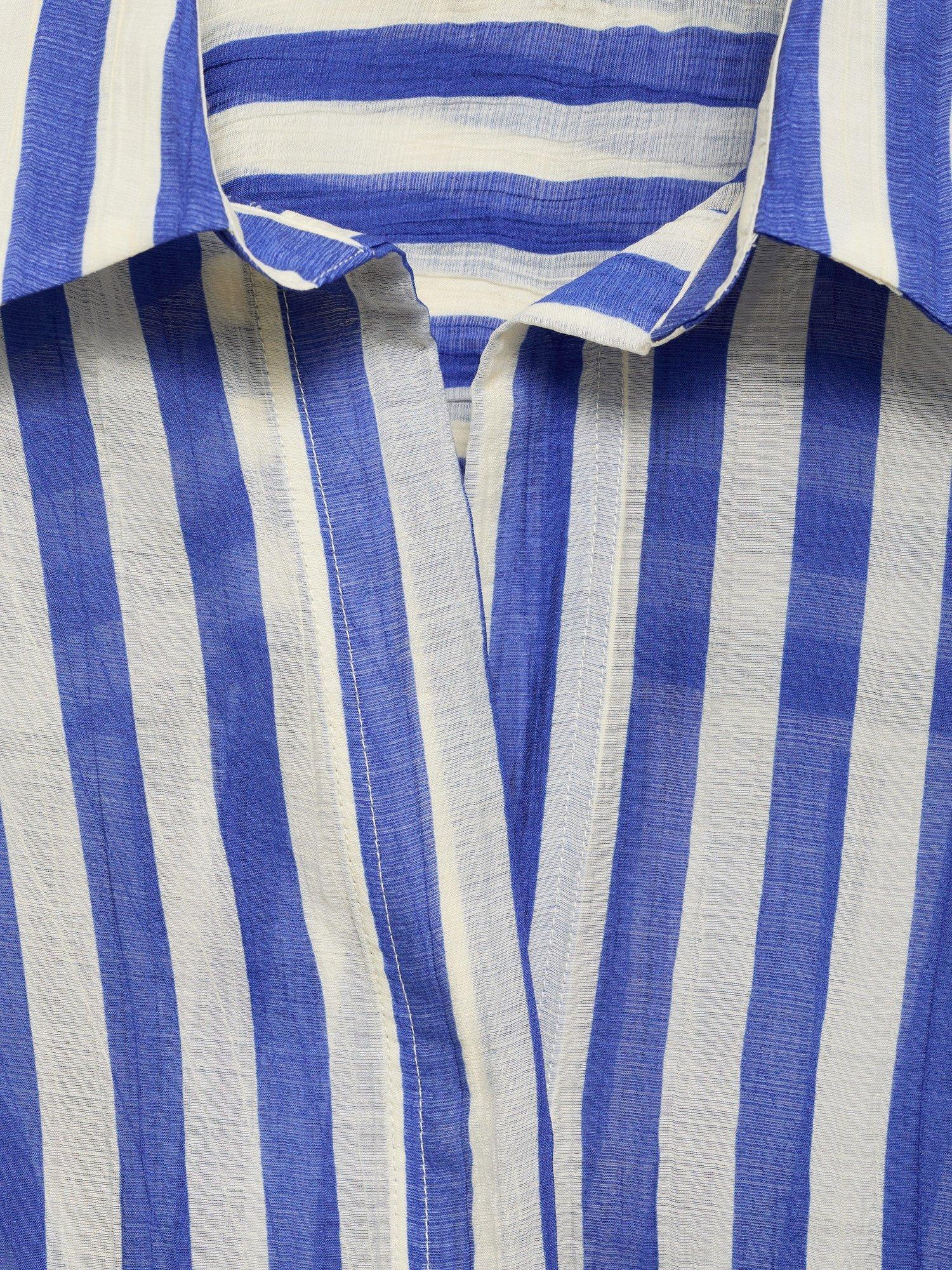 Product image 7 of 7, which shows Mango Clariet Stripe Shirt, Blue/White, 10