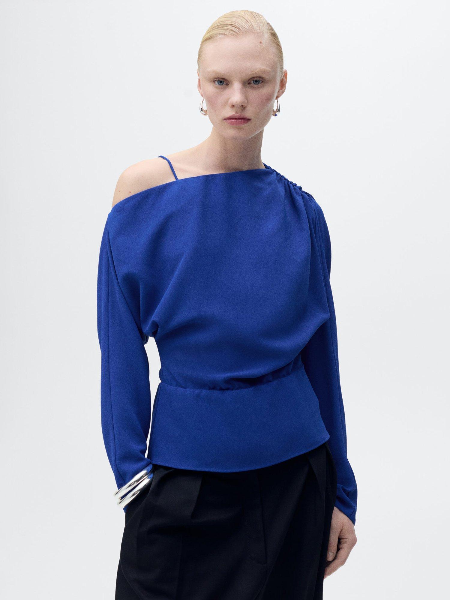 Product image 2 of 7, which shows Mango Electric Blouse, Bright Blue, 10