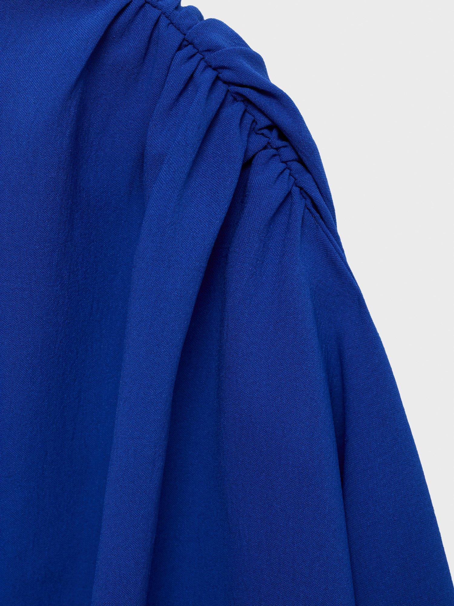 Product image 7 of 7, which shows Mango Electric Blouse, Bright Blue, 10