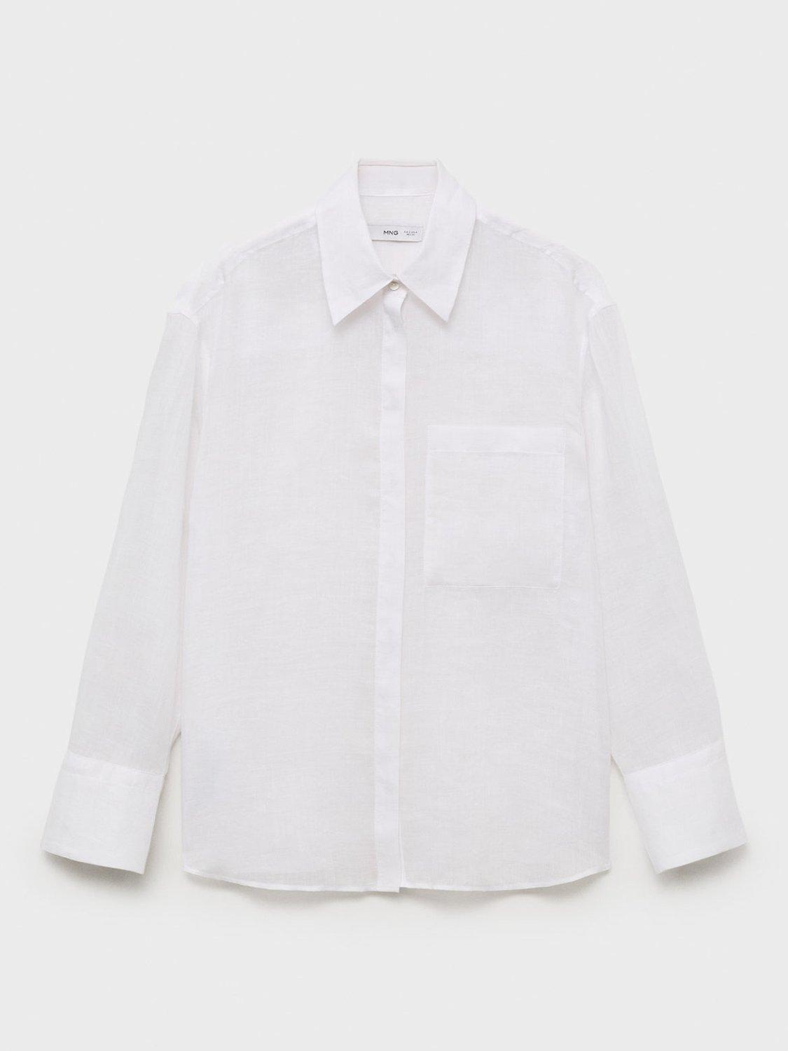 Product image 1 of 3, which shows Mango Valenti Long Sleeve Shirt, White, 10