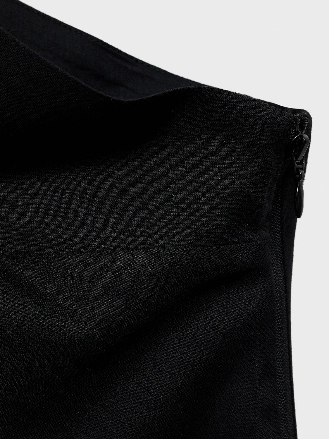 Product image 5 of 7, which shows Mango Bari One Shoulder Linen Blend Blouse, Black, L