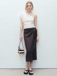 Mango Bari One Shoulder Linen Blend Blouse