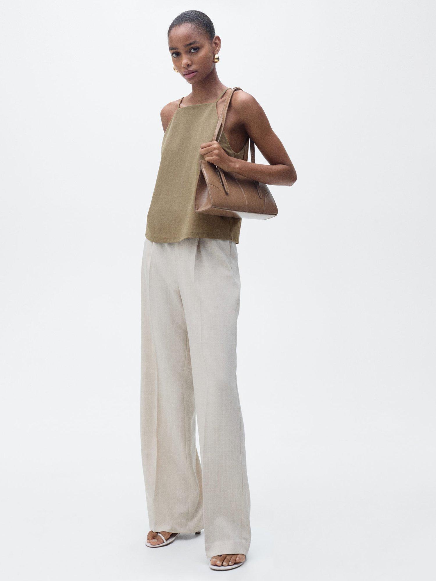 Product image 2 of 7, which shows Mango Catleen Sleeveless Top, Khaki, L