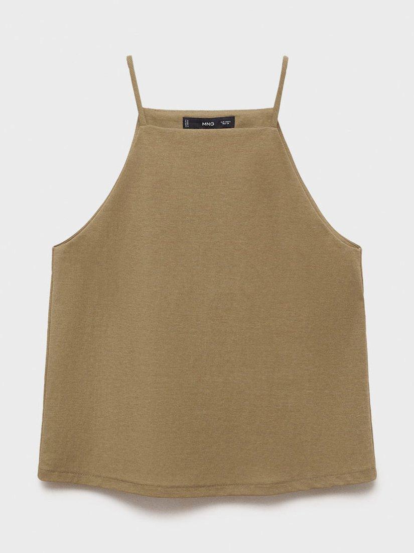 Product image 3 of 7, which shows Mango Catleen Sleeveless Top, Khaki, L