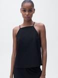 Mango Catleen Halterneck Sleeveless Top, Black, Black