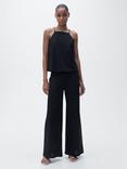 Mango Catleen Halterneck Sleeveless Top, Black, Black