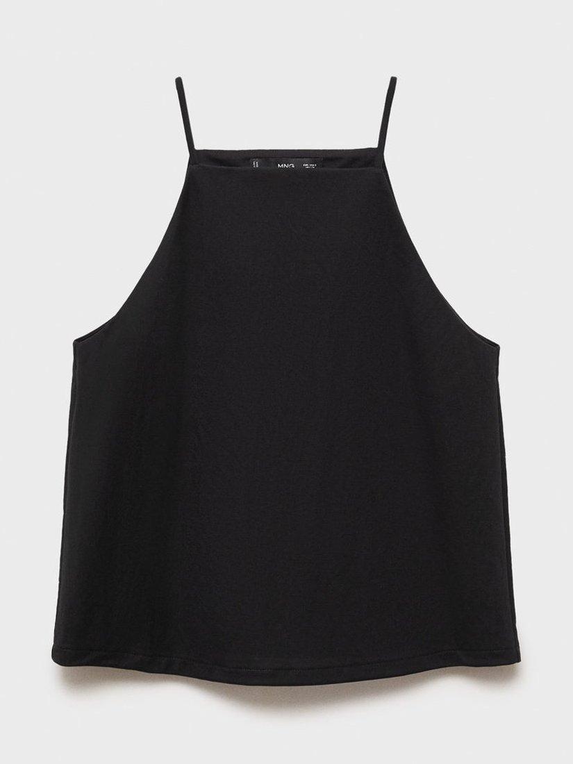 Product image 3 of 8, which shows Mango Catleen Halterneck Sleeveless Top, Black, S