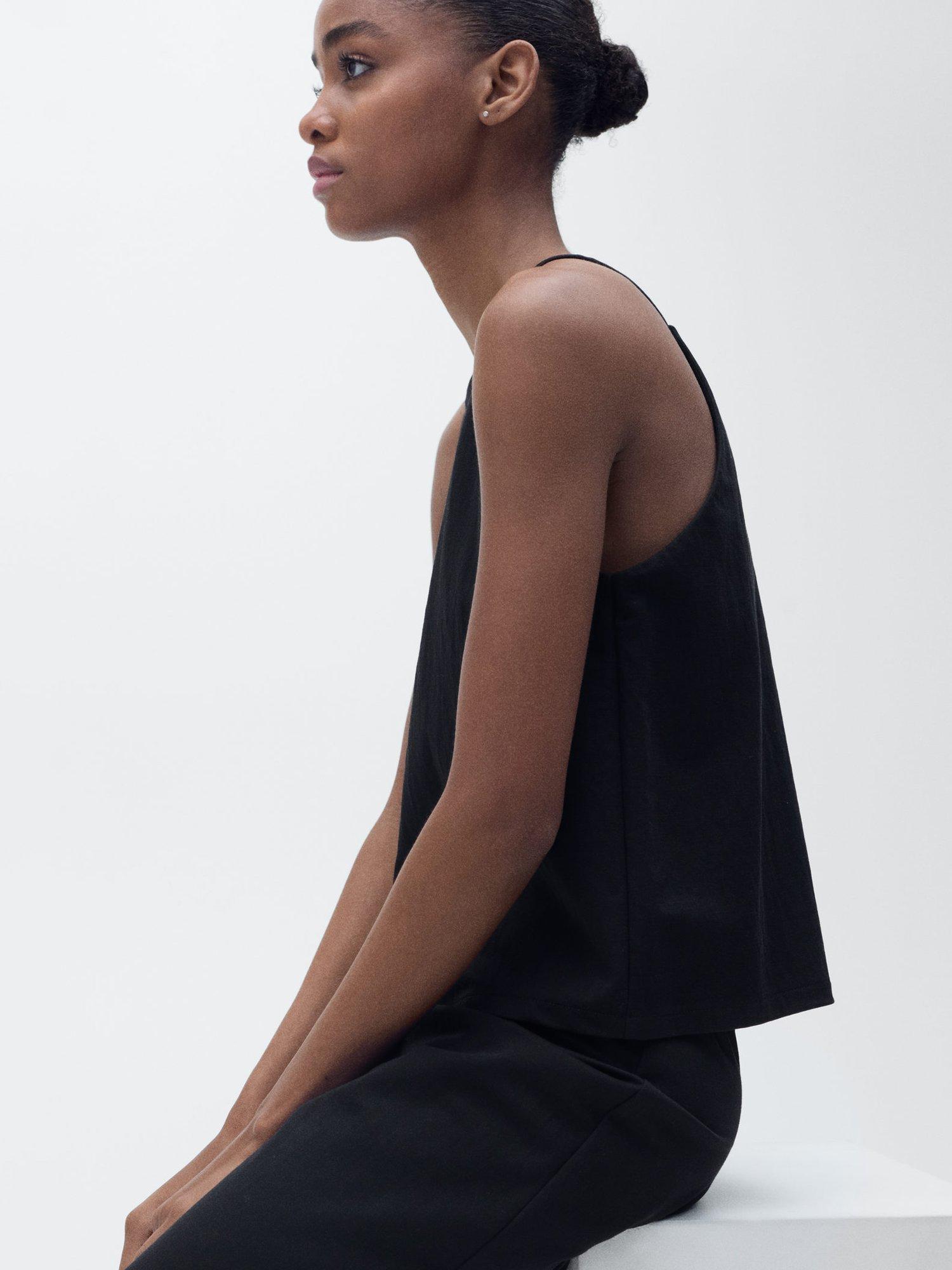 Product image 6 of 8, which shows Mango Catleen Halterneck Sleeveless Top, Black, S