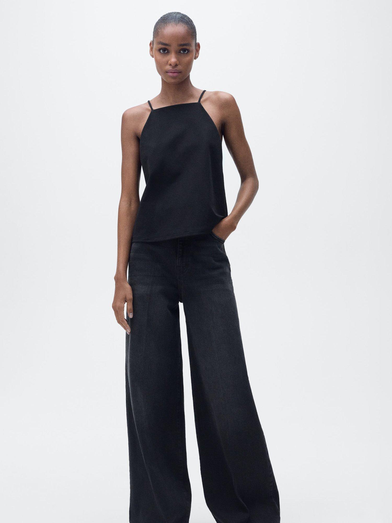 Product image 7 of 8, which shows Mango Catleen Halterneck Sleeveless Top, Black, S