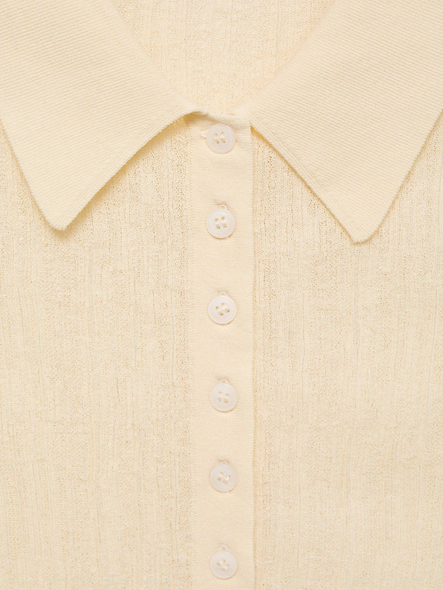 Product image 7 of 7, which shows Mango Claus Sleeveless Cotton Blend Polo Shirt, Yellow, L