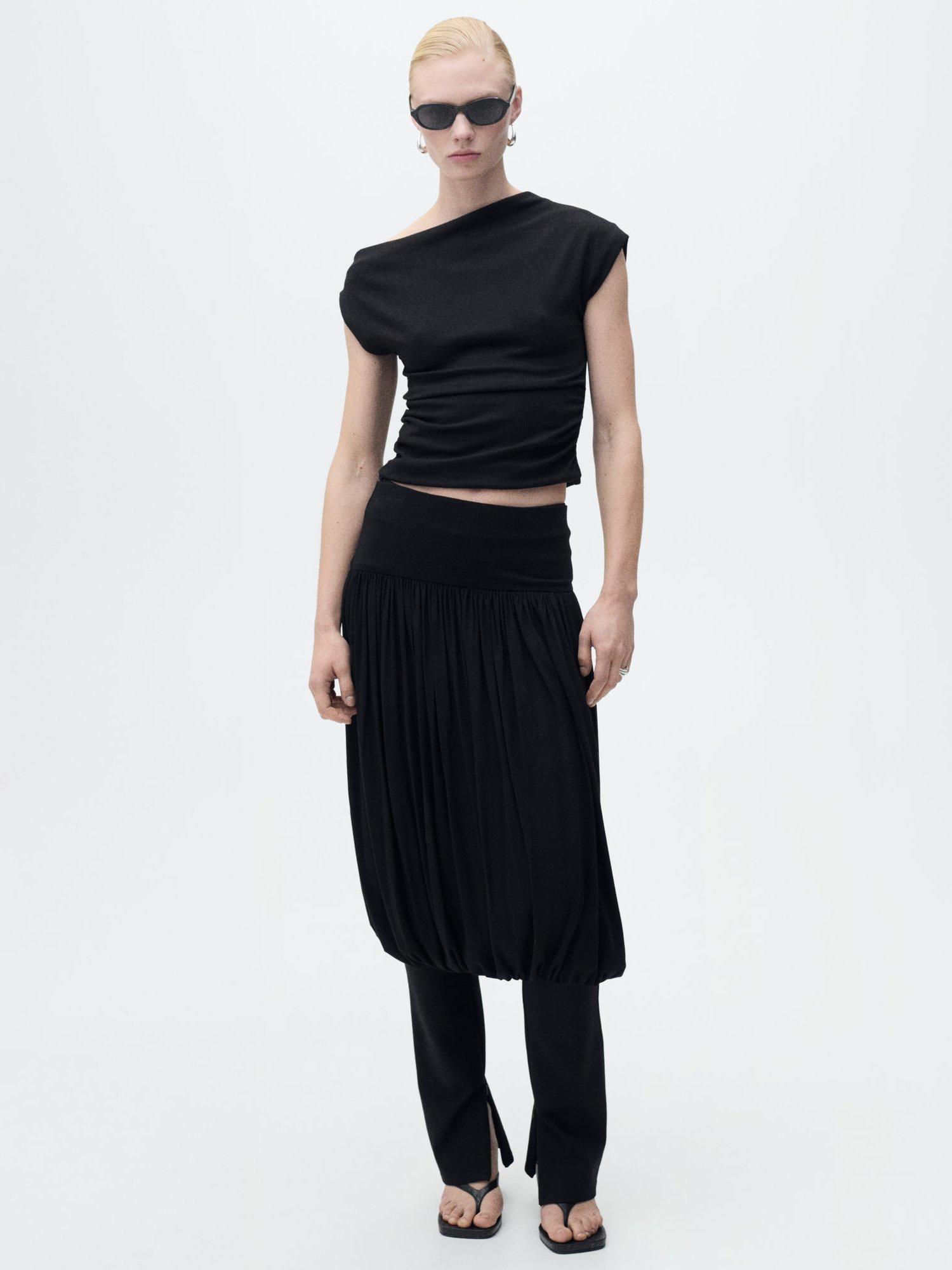 Mango Juli Off Shoulder Top, Black