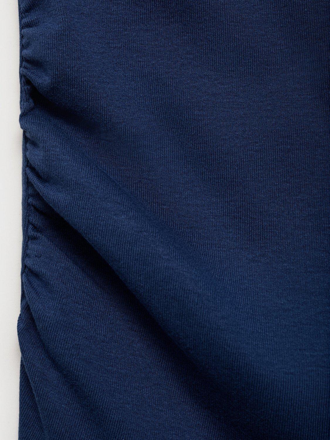 Product image 7 of 7, which shows Mango Juli Draped Top, Medium Blue, L