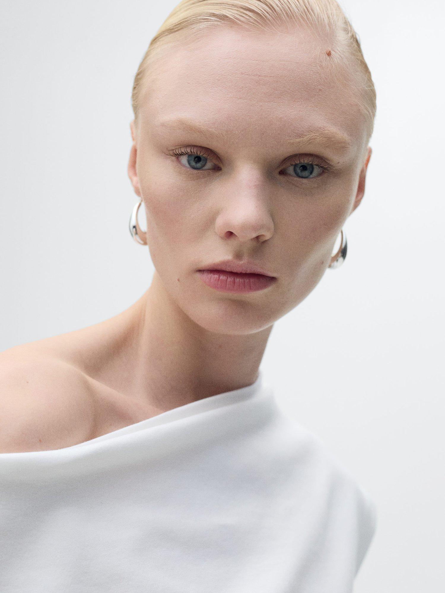Product image 6 of 7, which shows Mango Juli Draped Top, White, M