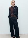 Mango Ling Linen T-Shirt, Brown
