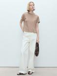 Mango Ling Linen T-Shirt, Lt Pastel Brown