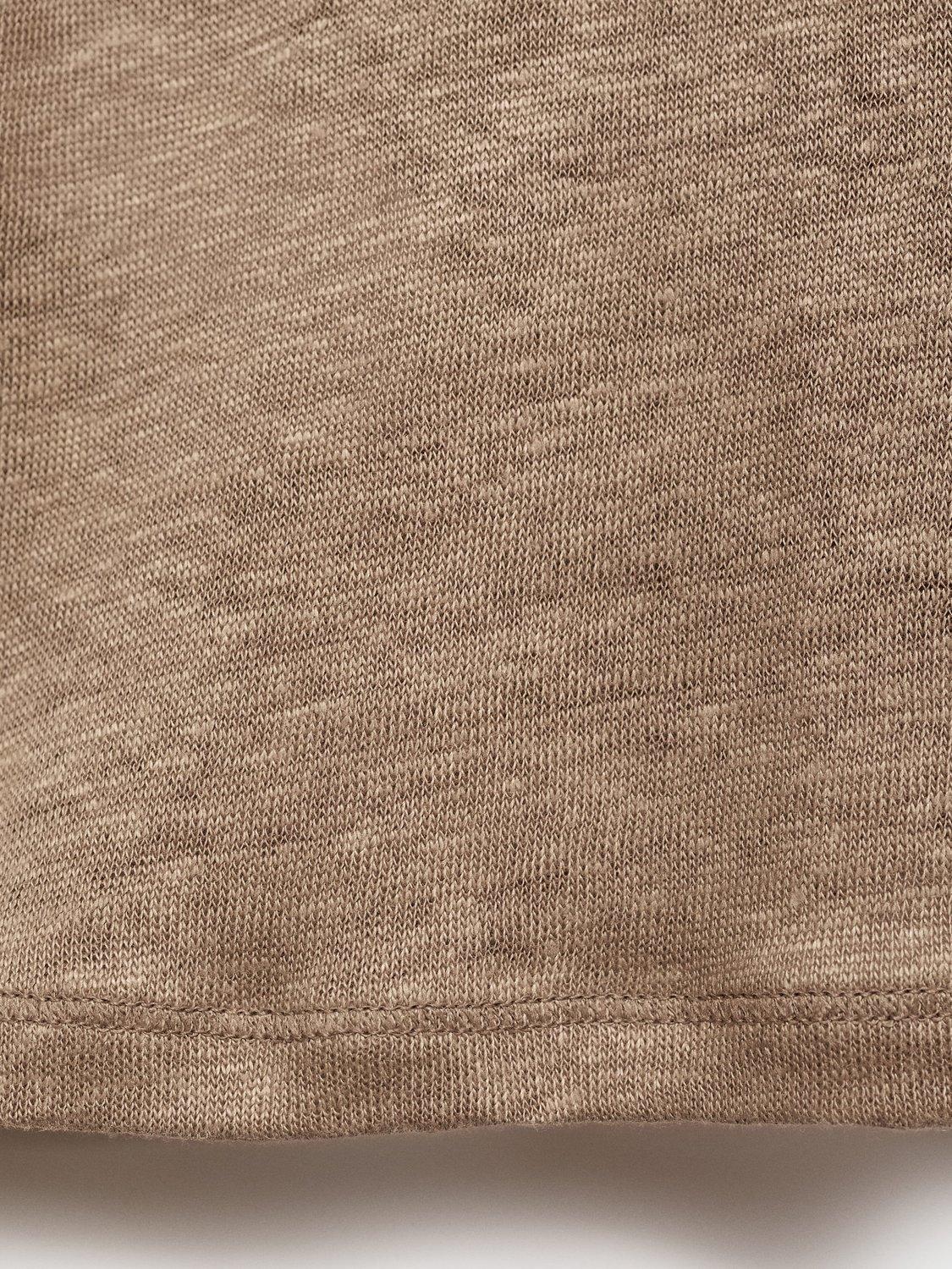 Product image 5 of 7, which shows Mango Ling Linen T-Shirt, Lt Pastel Brown, XS