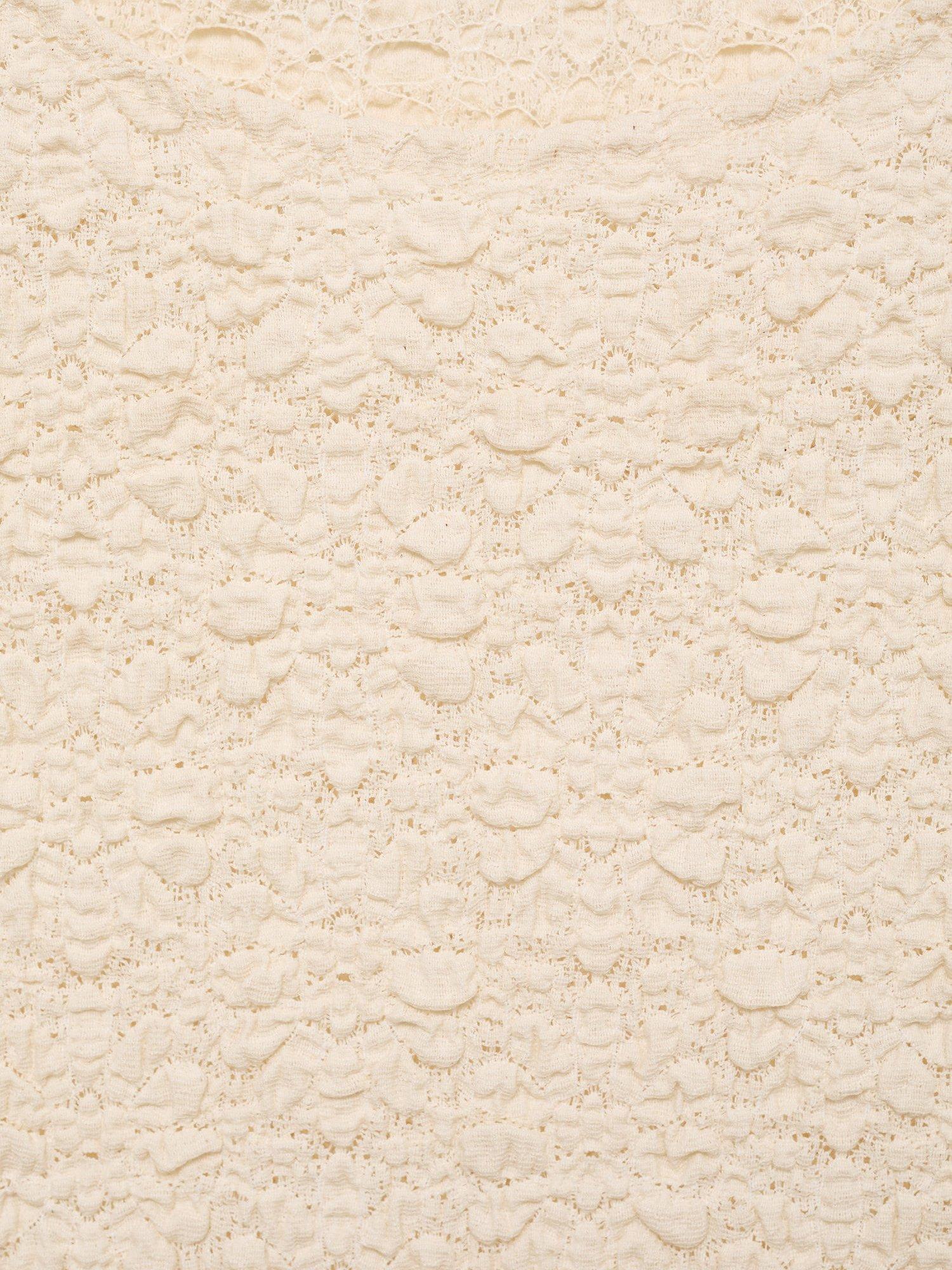 Product image 8 of 8, which shows Mango Nora Textured T-Shirt, Light Beige, XXS
