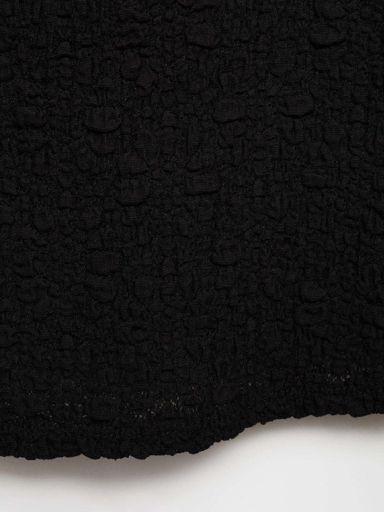 Product image 5 of 8, which shows Mango Nora Textured T-Shirt, Black, XS