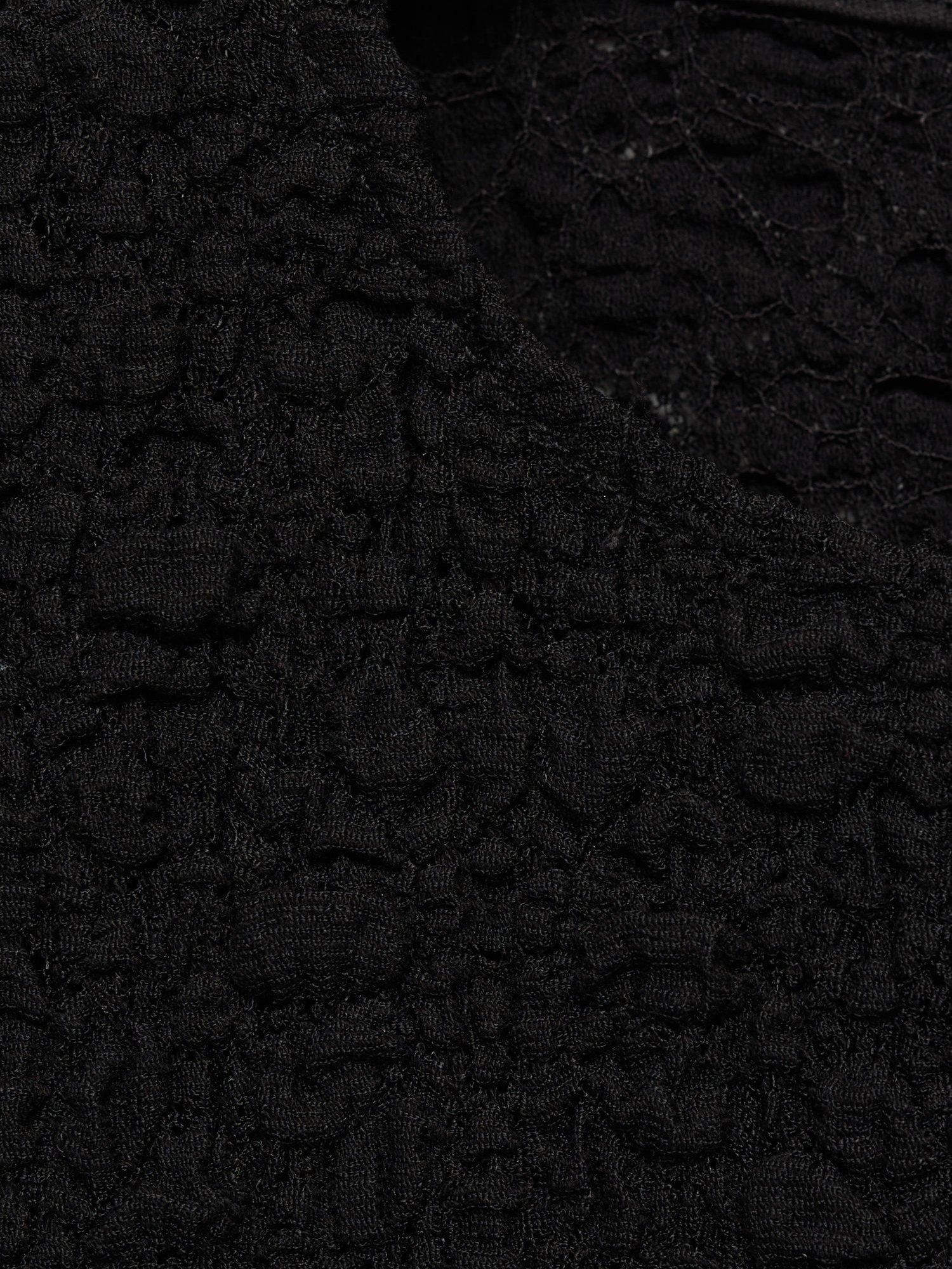 Product image 8 of 8, which shows Mango Nora Textured T-Shirt, Black, XS