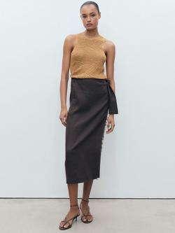 Mango Osio Sparkle Open Knit Top - view 2, Gold