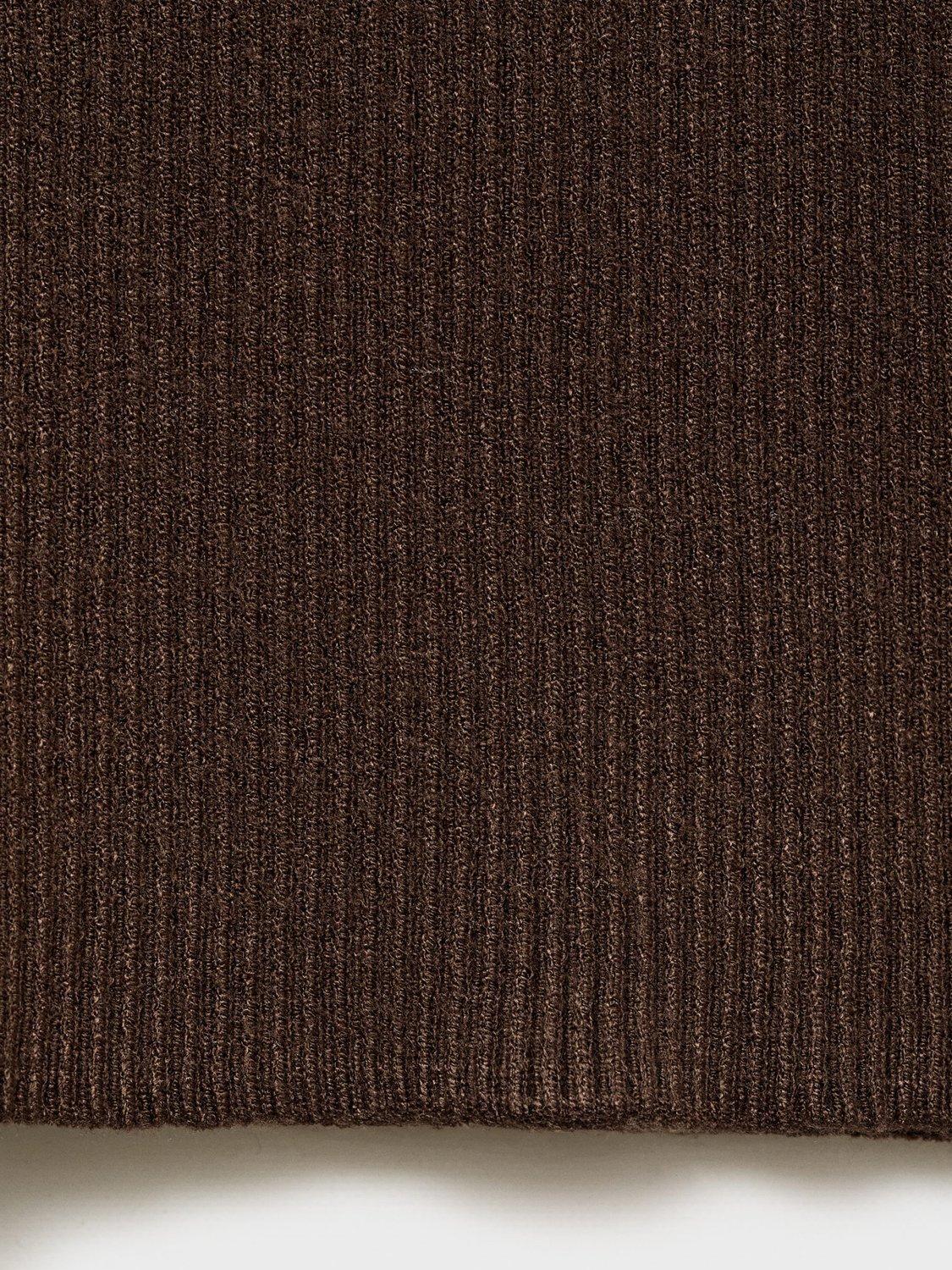 Product image 5 of 7, which shows Mango Ririn Ribbed Vest Top, Dark Brown, L