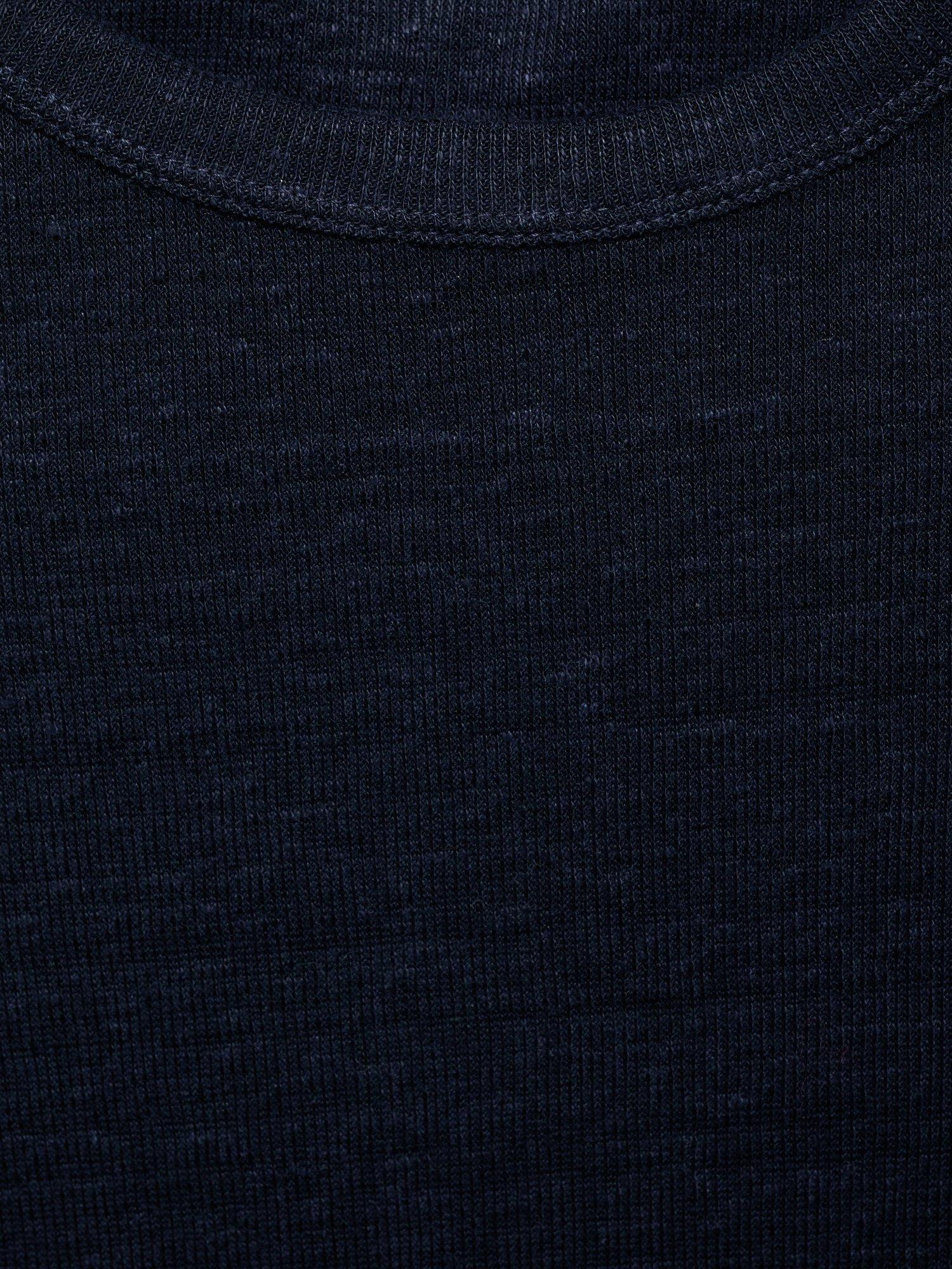 Product image 7 of 7, which shows Mango Vilaflor Linen T-Shirt, Navy, XL