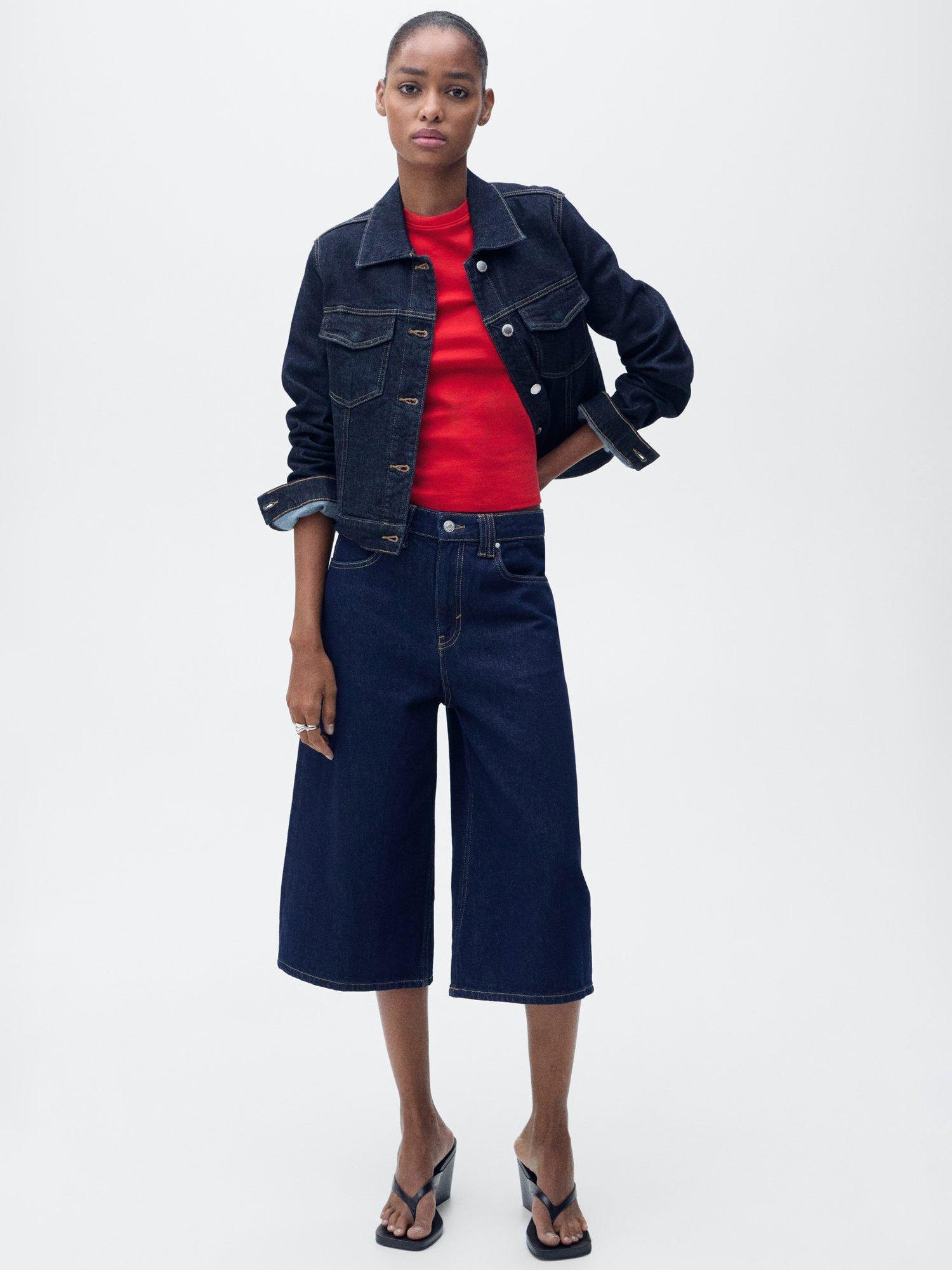 Product image 2 of 7, which shows Mango Zani Cotton Fitted T-Shirt, Red, XS