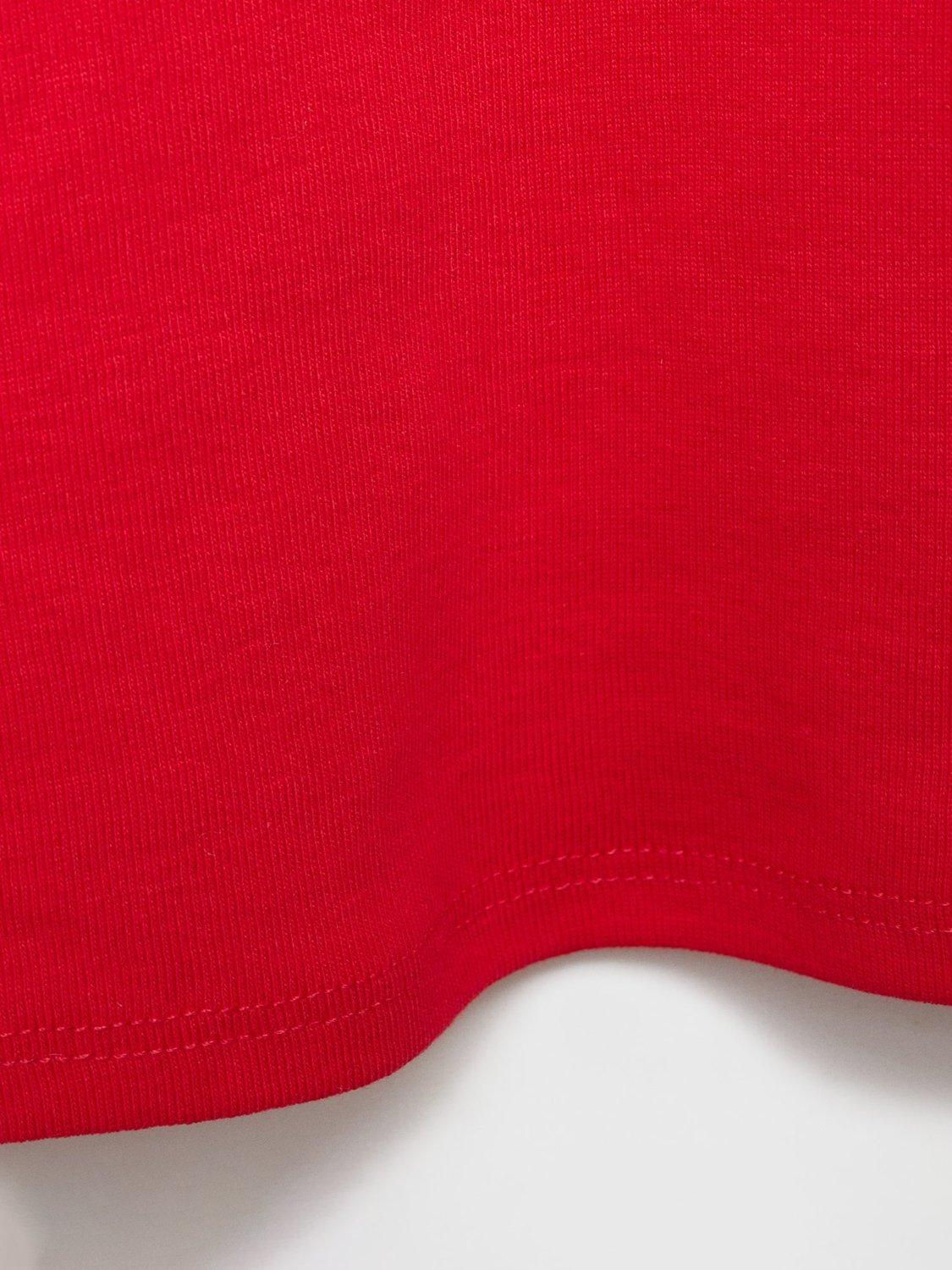 Product image 5 of 7, which shows Mango Zani Cotton Fitted T-Shirt, Red, XS