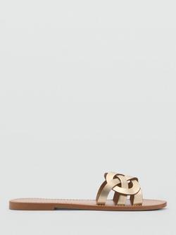 Mango Nudi Leather Sandal, Gold