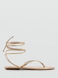 Mango Oriol Strappy Sandals, Gold