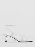Mango Paloma Heeled Strappy Sandals, White
