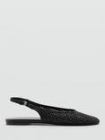 Mango Charlote Woven Slingback Sandals, Black