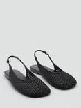 Mango Charlote Woven Slingback Sandals, Black