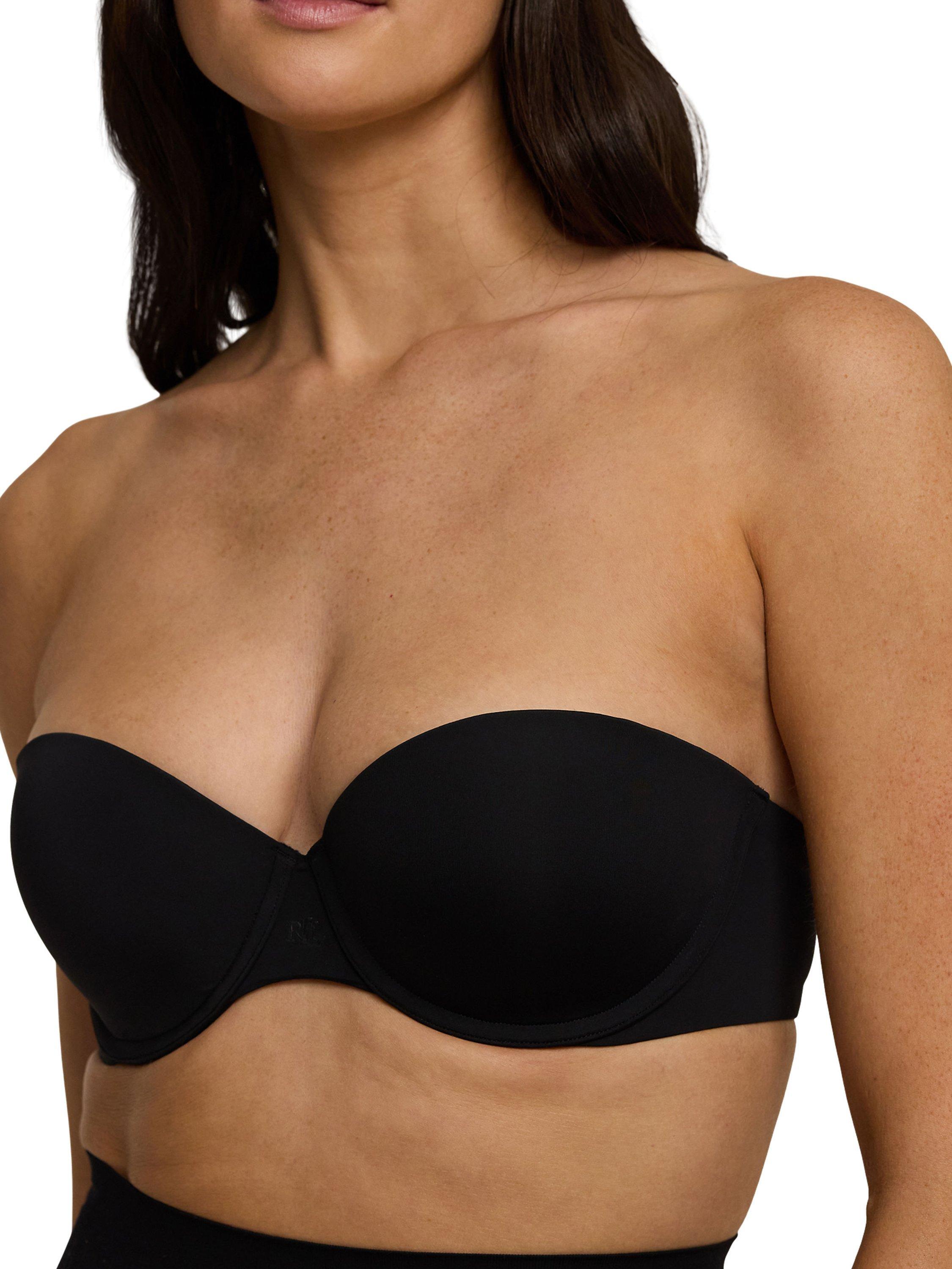 Product image 3 of 4, which shows Ralph Lauren Lauren Ralph Lauren Convertible Strapless Bra, Black, 32B